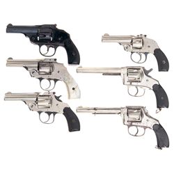 Six Antique Double Action Revolvers -A) Iver Johnson Safety Hammerless Double Action Revolver
