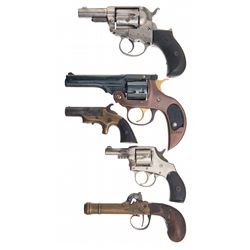 Five Handguns -A) Colt "Storekeeper" Model 1877 Thunderer Double Action Revolver