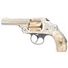 Image 1 : Engraved Smith & Wesson 38 Safety Hammerless Double Action 2nd Model Revolver with Pearl Grips
