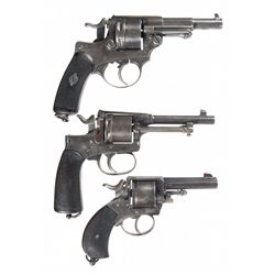 Three European Double Action Revolvers -A) St. Etienne Double Action Revolver