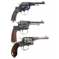 Three European Revolvers -A) Husqvarna Model 1887 Double Action Revolver