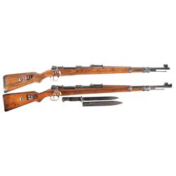 Two WWII Nazi Model 98K Bolt Action Rifles -A) Berlin-Lubecker "duv/ 41" Code Model 98K Bolt Action 