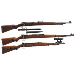 Three Bolt Action Rifles -A) Brunn "dou.45" K98 Bolt Action Rifle with Bayonet
