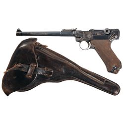 Erfurt 1914 Dated Artillery Luger Pistol with Holster