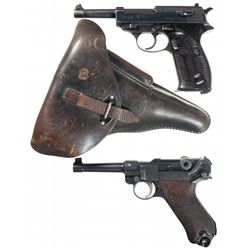 Two German Semi-Automatic Pistols -A) Walther "ac/43" Code P-38 Semi-Automatic Pistol with Holster