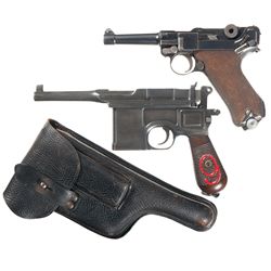 Two German Pistols -A) DWM Blank Chamber Luger Pistol