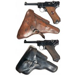 Two Luger Pistols with Holsters -A) Mauser "S/42" Code, "1937" Production Luger