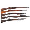 Image 1 : Five Bolt Action Military Rifles -A) Mosin Nagant Model 91/30 Bolt Action Rifle