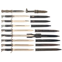 Nine German Bayonets