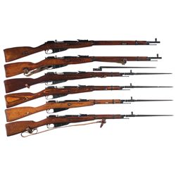 Six Mosin Nagant Bolt Action Military Longarms -A) Mosin Nagant Model 91/30 Bolt Action Rifle