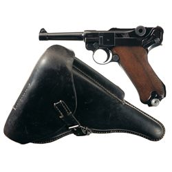 Scarce Mauser 42 Code 41 Date Luger Semi-Automatic Pistol with Matching Magazine and Holster