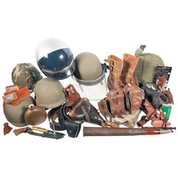 Helmets, Handgun Grips, Holsters and Gas Masks and Collection of Firearm Books