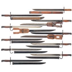 Ten WWII Japanese Bayonets