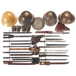 WWII Bayonets, Helmets, and Field Gear, Mostly Imperial Japanese