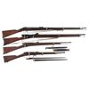Image 1 : Three Bolt Action Rifles and One Carbine -A) Mauser Improved Model 1871 Bolt Action Rifle