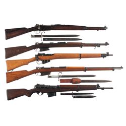 Five Military Longarms -A) Mauser Model 1909 Argentine Bolt Action Carbine with Bayonet