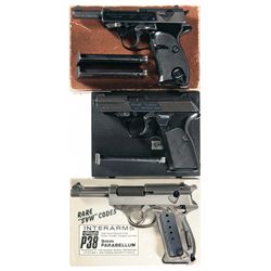 Three Semi-Automatic Pistols -A) Walther P4 Semi-Automatic Pistol with Box