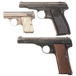 Three Semi-Automatic Pistols -A) Browning Baby Semi-Automatic Pistol