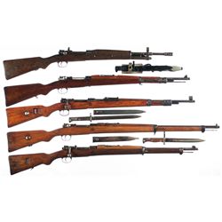 Five Bolt Action Military Rifles -A) Spanish FR8 Bolt Action Rifle with Bayonet