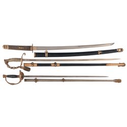 Regulation U.S. Navy Officers Sword with Inscribed Blade and Bullion Saber Knot, U.S. Model 1860 Sta