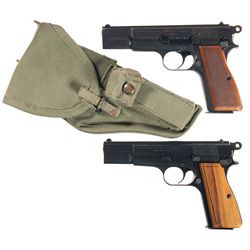 Two Belgian High Power Pistols -A) Fabrique Nationale High Power Semi-Automatic Pistol with Holster