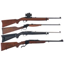 Four Rifles -A) Ruger Model 10/22 Semi Automatic Rifle with Scope
