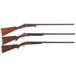 Three Shotguns -A) W. Richards Side by Side Back Action Hammer Shotgun