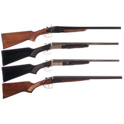 Four Side by Side Shotguns -A) Khan Model Coach Gun Side by Side Hammer Shotgun