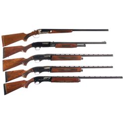 Five Shotguns -A) Savage Fox Model B Side by Side Shotgun