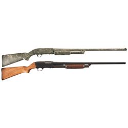 Two Slide Action Shotguns -A) Ithaca Model 37 Featherweight Slide Action Shotgun