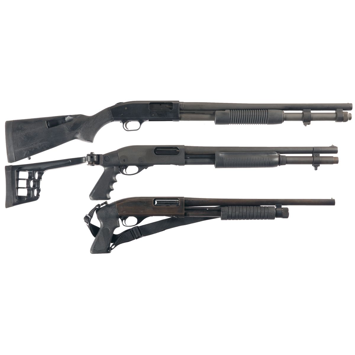 Three Slide Action Shotguns A) Mossberg 590 Slide Action Shotgun