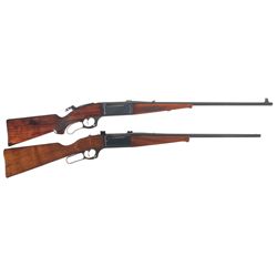 Two Savage Model 99 Lever Action Rifles -A) Savage Model 1899-B Standard Weight Lever Action Takedow