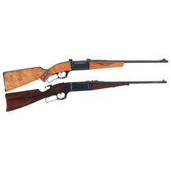 Two Savage Model 99 Rifles -A) Savage Model 99-E "Economy" Lever Action Rifle