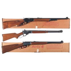 Three Marlin Lever Action Long Guns -A) Marlin Model 444S Lever Action Rifle with Box