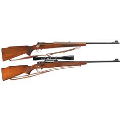 Two Winchester Model 70 Bolt Action Rifles -A) Pre-64 Winchester Model 70 Bolt Action Rifle with Sli