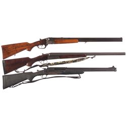 Two Combination Guns and One Shotgun -A) Engraved German Combination Over/Under Rifle/Shotgun