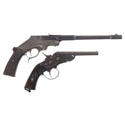 Two Pistols -A) John Peterlongo Single Shot Target Pistol