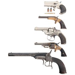 Five Antique Handguns -A) Remington Type II Double Derringer