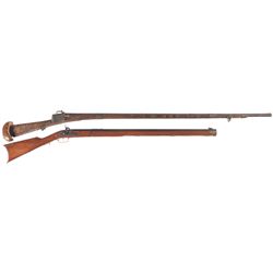 Two Long Guns -A) Unmarked Matchlock Musket
