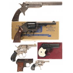 Five Hand Guns and One Pocket Rifle -A) Stevens Hunter's Pet Pocket Rifle No. 34