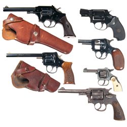 Five Double Action Revolvers and One Starter Pistol -A) High Standard Aluminum Frame Sentinel R-103 