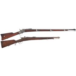 Two Single Shot Longarms -A) Danish Model 1867 Rolling Block Rifle