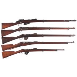 Five Bolt Action Military Rifles -A) Italian Vetterli Model 1870/87/15 Bolt Action Rifle