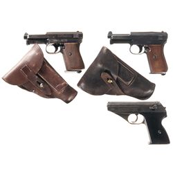 Three German Semi-Automatic Pistols -A) Mauser Model 1934 Semi-Automatic Pistol with Holster