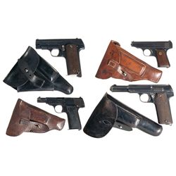 Four European Semi-Automatic Pistols with Holsters -A) Esperanza Y Unceta Model 1916 Semi-Automatic 