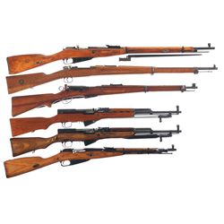 Six Military Longarms -A) Mosin Nagant Model 91 Bolt Action Rifle