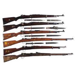 Six Bolt Action Military Rifles -A) CZ Vz24 Bolt Action Rifle with Bayonet