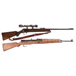 Two German Rifles -A) Walther Sport Model V Single Shot Bolt Action Rifle with Scope