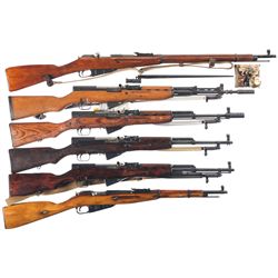 Six Russian/ Eastern European Long Arms -A) Russian Nagant Model 91/30 Bolt Action Rifle