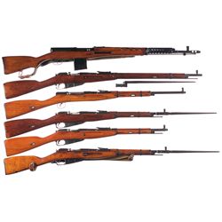 Six Military Longarms -A) Russian Model 1940 SVT Semi-Automatic Rifle